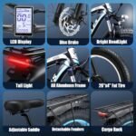 Electric Bike for Adult, 26" x 4.0 Fat Tire Ebike, 1000W/2000W Peak Electric Bicycle, 48V 13/17.5/23AH Waterproof Battery, Front Suspension Ebike, 27MPH-46MPH, Adjustable Seat, UL and GCC Certified. - Image 2