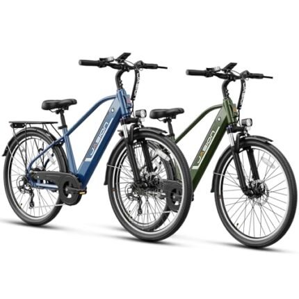 Jasion Roamer Electric Bike for Adults 1200W Peak Motor 528WH Removable Battery,up to 60miles 28MPH City Cruiser Ebike,26'' Commuter E Bike, 7-Speed Gears and Front Suspension Bicycles.