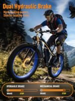 E·Bycco 52V 1000W Peak 1500W 19.2Ah Battery Electric Mountain Bike for Adults, 36MPH & 75Miles Fast Long Range EBikes, 21-Speed Pedal Assist E-Bikes, Hydraulic Disc Brake, Fat Tire Commuter E-Bicycle. - Image 5