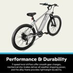 Schwinn Marshall Electric Hybrid Bike for Adults, Step-Though and Step-Over Aluminum Frame, 250W Motor, Removable Battery, 7-Speed, 27.5-Inch Wheels, Head and Tail Lights. - Image 5