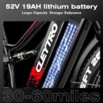 Electric Bike for Adults,1500W/750W,52V 21/19Ah 32-37MPH, 30-60Miles Range 26”Fat Tire Electric Bike Beach Snow Mountain Bike, Dual Hydraulic Disc Brakes Electric Bike Full Suspension. - Image 3