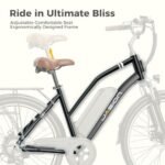 Jasion CB1 Electric Bike for Adults, 1000W Motor Peak Ebike, 450Wh Removeable Battery, 26'' City Cruiser Bicycle, 22 MPH Commuter Women Ebike, 7-Speed Gear. - Image 5