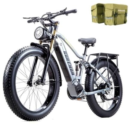 Electric Bike for Adults 48V 30AH/20Ah Battery,1000W Adult Electric Bicycles,26" Fat Tire Full Suspension,30MPH Mountain E Bike,Adjustable Stem,Hydraulic Disc Brakes,Full Suspensio.