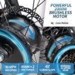 2000W Electric Bike for Adults, 26'' Fat Tire Beach Snow Electric Bicycle Dual Motor 23AH Removable Battery 33MPH Mountain Ebikes. - Image 4