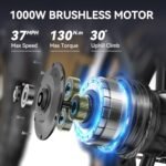 LET IT GO B10 Electric Bike for Adults, 20" Electric Mountain Bike, Off Road All Terrains E Bike, Electirc Bicyle 1000W 48V 13AH, 37 MPH & 35Miles. - Image 4