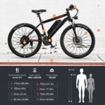 TotGuard Electric Bike, Electric Bike for Adults, 26" Ebike 500W Peak Motor, 19.8MPH Electric Mountain Bike with 374.4WH Removable Battery, Suspension Fork, 21 Speed Gears. - Image 6