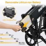 YVY Adult Electric Bike - Folding - 1000/2000W Brushless Motor - 48V 15/23Ah Removable Battery, Range 50-75 Mile, Max Speed 30/35MPH, 20"x4.0" Fat Tire, 7 Speeds, Hydraulic Suspension, Disc Brakes. - Image 3