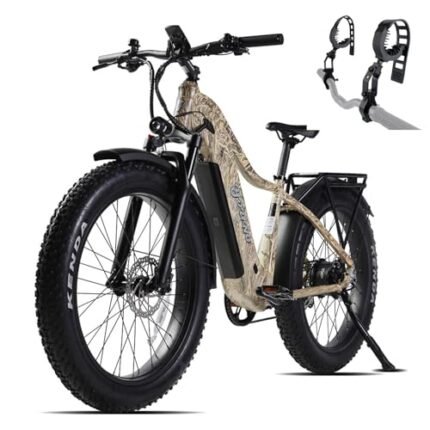 E-Scout PRO, 750W Peak 1000W Electric Bike Adults, 80Miles Motor Ebike, 48V 20Ah Battery, 26'' Fat Tire 28MPH Bicycle for Snow Beach Mountain Off Road Commuter.