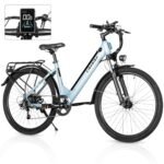 Seeker S Electric Bike for Adults 350W(Peak 540W) 26 inch Electric Bicycle Step Thru Ebike, with 36V/9Ah Battery, 20MPH, 7-Speed Gears and Front Suspension, UL 2849 Certified E-Bikes.