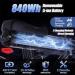 Electric Bike for Adults, 750W Motor (Peak 1000W), 48V 17.5Ah Removable Battery Ebike for Adults, 30Mph Max 55Mile Long Range Electric Bicycle for Commuting, Outdoors, Travel, Shopping. - Image 4
