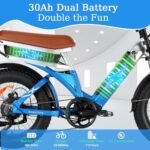 2000W Dual Motor Ebike,48V 30Ah Removable Dual Battery E Bike for Adult,35MPH Electric Bike 20"*4 Fat Tire 7-Speed Hydraulic Disc Brake 120 Mile Range Electric Bicycle Dual Lockbale Suspension. - Image 3