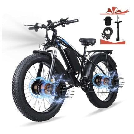 Ronson Electric Bike for Adults，Dual Motor Ebike，2000W Electric Bicycle，Fat Tire Electric Bike with 48V/23Ah Battery，90 Miles E-Bike and Passed UL&GCC Certification,Men's Electric Bike