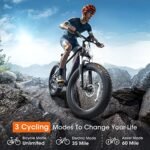 UDON BEEMONE Electric Bike for Adults, 1000w Brushless Motor Ebike, 26" x 4.0 Fat Tire, Electric Bikes with 48V/20Ah Removable Battery, 30-80Miles, 28MPH Peak 7 Speed. - Image 2