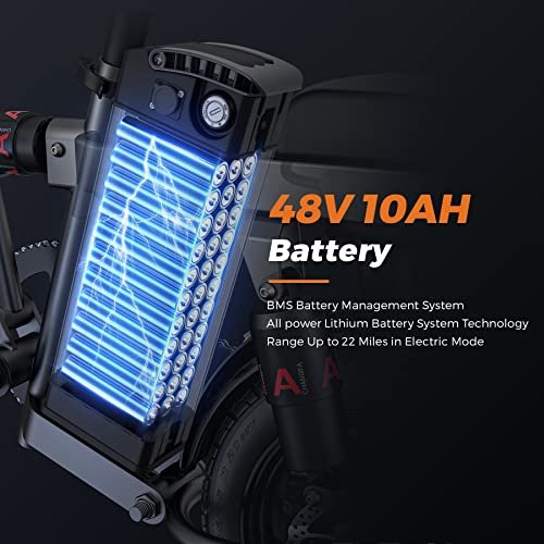 Version 1.0.0 ENGWE Folding Electric Bike for Adults Teens, 14" Fat Tire City Commuter Ebike, Mini Electric Bicycle with 350W (Peak 600W) Motor 48V 10AH Removable Battery Max 20MPH 37Miles. - Image 3