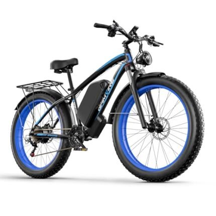 Electric Bike for Adults 1000W Peak 1500W Motor E Bike with 52V 19.2AH Battery 35.5MPH 21 Speed Ebike, 26"x4" All Terrain Fat Tire Electric Bicycle with Front Fork Suspension.