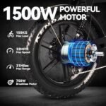 V93 Electric Dirt Bike 1500W Motor, 33MPH Speed, 48V 15 Battery, 28-60Miles Range, 20" Fat Tire Ebikes, Full Suspension & Disc Brake. - Image 2