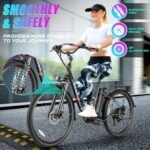 Vivi Electric Bike for Adults 750W Peak Ebike with Removable Battery, 26'' Electric Commuter Bike 21.7MPH & 50 Miles Adult Electric Bicycles with Cruise Control, LCD Display, UL 2849 Certified. - Image 6