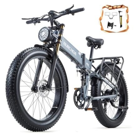 DAMSON Electric Bike for Adult 1000W 48V 30AH/20Ah Removable Battery Ebike 26"X4"Fat Tire up to 30MPH &120 Miles Long Range Off Road Beach Mountain Full Suspension Electric Bicycle.
