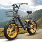 Corgi Electric Bike for Adults 960W, 48V 20Ah Battery Ebike, New Longitudinal Suspension Ebike, 20'' Fat Tire Full Suspension Mountain Ebike, 28MPH & 80Miles Range, LCD Display, 7 Speed.