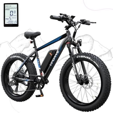 Electric Bike for Adults, 500 700W ebike, 48V 13AH Battery, 26 Inch Fat Tire Electric Bicycle, Shimano 7 Speed Up to 26MPH 60Miles Range Mountain E-Bike UL 2849 Certified.