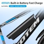 Totem Electric Bike for Adults - 1000W Peak Motor, 27.5" Electric Mountain Bike with 48V 499Wh Removable Lithium Battery, 21-Speed, Mechanical Locking Suspension Fork. - Image 4