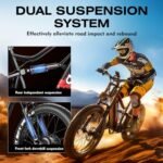 Electric Bike for Adults,1500W/750W,52V 21/19Ah 32-37MPH, 30-60Miles Range 26”Fat Tire Electric Bike Beach Snow Mountain Bike, Dual Hydraulic Disc Brakes Electric Bike Full Suspension. - Image 4