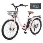 Viribus Electric Bike for Women, 500W (Peak 750W) 48V 13AH City Ebikes for Adults with Basket, Rack, Suspension, Aluminum Frame, Cruiser Commuter E Bike for Women, Step Through Electric Bike.