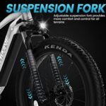 VELOWAVE Electric Bike for Adults 750W BAFANG Motor Peak 1000 28MPH Mountain Ebike 48V 15Ah Removable LG Cells Battery 26'' Fat Tire E Bike Shimano 7-Speed (Step-Over, Silver). - Image 5