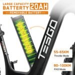 TESGO Electric Bike for Adults-20Ah Samsung Removable Battery 1000W Ebike 95NM Fat Tire Ebike 4.8“ Carbon Fiber Electric Mountain Bike with Oil Forks,the Shiman 9-Speed, Hydraulic Brakes for Men Women. - Image 3