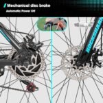 HILAND Rockshark Electric Bike Electric Mountain Bike Aluminum 27.5 inch 350W 20MPH Adults E-Bike Shimano 21 Speed Disc Brake Suspension Fork with 36V 10.4Ah Removable Battery. - Image 6