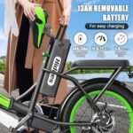 Dorida Foldable Electric Bike for Adults,Hidoes 750W Folding Ebikes for Adults,13Ah Removable Battery 40Miles E Bike Electric Bicycle for Commuting 20" Tire,Dual Suspensions. - Image 3