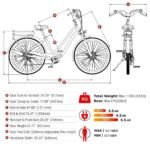 SDU Young Electric Hybrid Cruiser Bike, Up to 90 Miles Long Rang, True Comfort 350W Pedal Assist Beach City Commuter 27.5" E-Bike for Adults. - Image 6