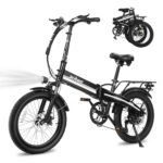 Electric Bike for Adults 750W Motor(Peak 1000W),50Miles 22Mph Top Speed, 20" Fat Tire Folding Electric Bicycle, 48V 10Ah Removable Battery Ebike with 35 Speed and Front Suspension,Speedy.