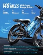 Romeo Pro II/Romeo Pro(2024 Newest)3000W/1200W Electirc Bike for Adults 52/48V 60Ah 120+ Miles Long Range Electric Bike, 26"*4.0 Fat Tire Electric Mountain Bike Full Suspension Electric Bicycle. - Image 3