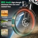 Vivi Electric Bike, 20" Folding Electric Bike Peak 750W Ebikes for Adults, 21.7MPH Foldable Ebike Electric Bicycle with 48V Removable Battery, 7 Speed Commuter Ebike Cruise Control, UL 2849 Certified. - Image 5