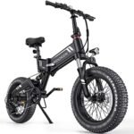 TotGuard Electric Bike, 20" Electric Bike for Adults 500W Brushless Motor (Peak 750W), 20MPH Fat Tire Ebike, Foldable Adult Electric Bicycles with 48V 10Ah Removable Battery, Professional 7-Speed.
