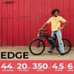 SWFT Edge Electric Mountain Bike for Adults- 44 Miles Max Range, 20mph Max Speed, 26” Tires, 3 Level Pedal Assist, LCD Display, EBike Black. - Image 2
