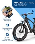 Hiboy P6 Electric Bike for Adults, 28MPH 62.1Miles Range 1000W Peak Motor 48V 13Ah Removable Battery Ebike, 26” x 4.0" Fat Tire Electric Bicycle, Shimano 7 Speed, Hydraulic Suspension, UL Certified. - Image 5