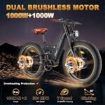 FREESKY WARRIOR PRO Peak 2800w Dual Motor Electric Bike for Adults with APP Control, 38+mph 48V 25Ah SAMSUNG Cells Battery Electirc Mountain Bike, Full Suspension Fat Tire E Bike, Off-road E Bicycle. - Image 3