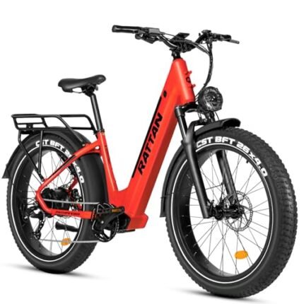 Rattan Pathfinder Electric Bike for Adults,28MPH 65Miles Ebike,Peak 1500W Motor Electric Mountain Bike with 48V 15AH Removable Battery,26 * 4 Fat Tires Ebike for Adults,7-Speed.