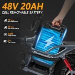 X7 Electric Bike with 48V 20Ah Battery, 400W Motor 20MPH 14 inch Tire Folding Mini Ebike, Urban City Commuter Electric Bicycles for Adults Teens Men Women. - Image 2