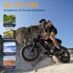 V60/V60 Pro Electric Bike, 48V 15.6/18.2Ah Removable Battery 20” Fat Tire Electric Bike, 1000/1500W Motor 30/33MPH Top Speed Electric Motorcycle, 7 Speed Dual Disc/Hydraulic Brake E Bikes. - Image 6