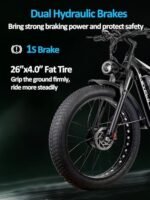 Full Suspension 52V Electric Bike for Adults 2000W Peak 3000W Dual Motor AWD Ebike 36.8MPH 26" All Terrain Fat Tire Adults Electric Bicycle with 52V 23AH Battery Up to 80Miles 7Speed Gear Ebikes. - Image 5