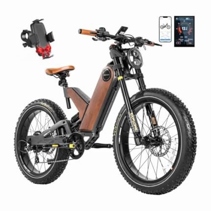 Eahora P5 II [2024 Upgraded] Electric Bike Peak 1700W Electric Mountain Bike 48V 20Ah Removable Battery 24 * 4.0 Fat Tire Electric Bike 32MPH Color Display Full Suspension Ebike.