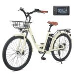 Viribus Electric Bike for Women, 500W (Peak 750W) 48V 13AH City Ebikes for Adults with Basket, Rack, Suspension, Aluminum Frame, Cruiser Commuter E Bike for Women, Step Through Electric Bike.
