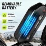 Electric Bike for Adults 1300w, Mountain Electric Bike,Motorbike,Fat Tire Ebike 20x4 in, Classic Off-Road Ebike,65Miles Range,28MPH,48V 15AH Removable Battery, 90N.m,7 Speed Gear Hydraulic Brake. - Image 3