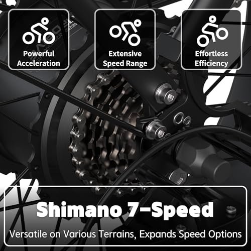 Version 1.0.0 Electric Bike for Adults, 500 700W ebike, 48V 13AH Battery, 26 Inch Fat Tire Electric Bicycle, Shimano 7 Speed Up to 26MPH 60Miles Range Mountain E-Bike UL 2849 Certified. - Image 4