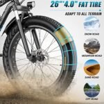 Vivi Electric Bike 26" x 4.0 Fat Tire Electric Bicycle, 1000W Motor Peak Electric Mountain Bike, 25MPH Ebikes for Adults with 48V 13AH Removable Lithium-Ion Battery, Up to 60 Miles,UL 2849 Certified. - Image 5