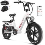 Electric Bike for Adults, 48V 40Ah/60Ah 1600W/3200W Peak Dual Motor Fast Long Range Ebike, 20 Inch Fat Tire Full Suspension Electric Bicycle 31/34MPH, Step Thru E-bike APP Control, UL2849 Certified.
