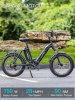 HAOQI Antelope Black Electric Bike for Adults 48V 25AH Removable Dual Lithium Battery, 750W Motor, 20" x 4.0 Fat Tire Step-Thru Ebike up to 28MPH, 7-Speed. - Image 3